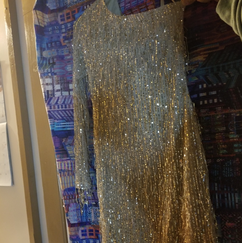 sequin mini dress ;NUDE - Picture 7 of 7